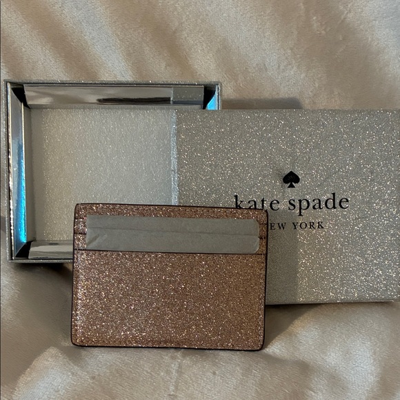 Kate Spade Glittery Rose Gold Card Holder - Picture 2 of 2